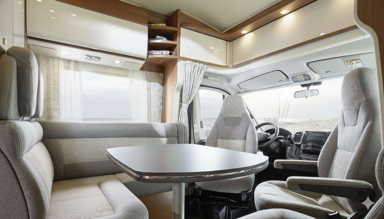 Interieur des Carthago C1-tourer T – Blick in den Wohnraum