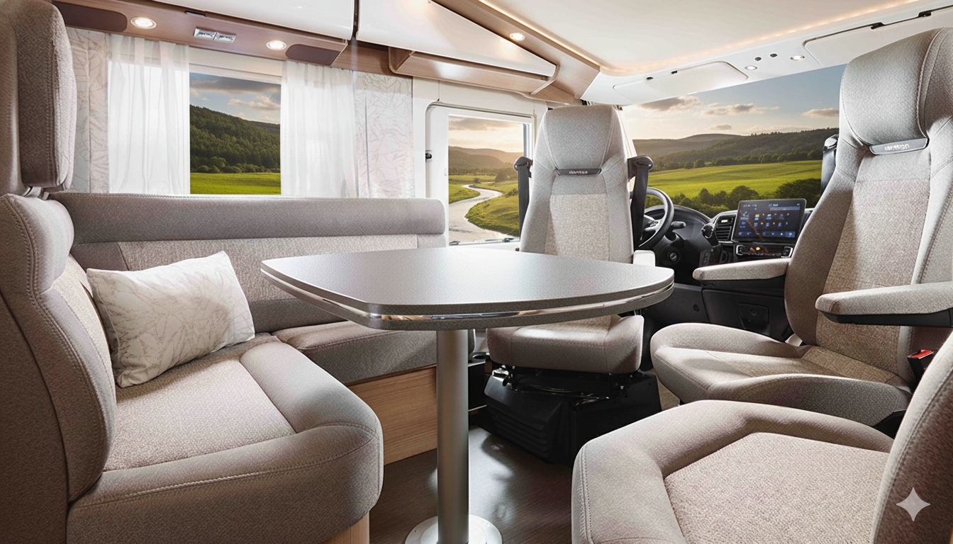 Interieur des Carthago C1-tourer Edition+ I – Blick in den Wohnraum